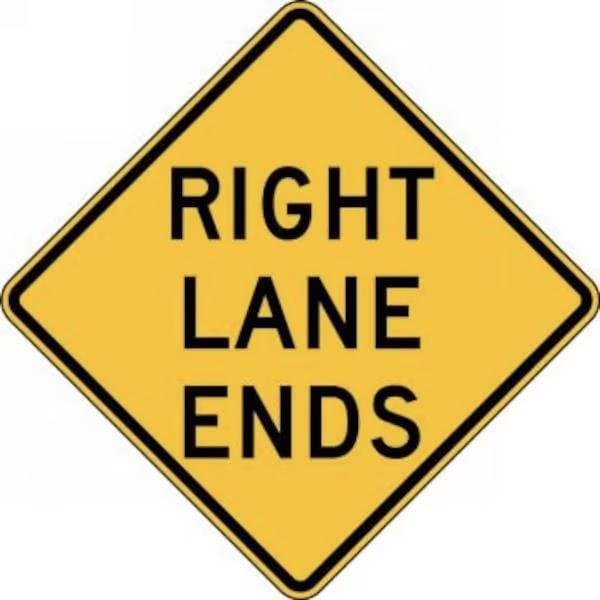 Accuform LANE GUIDANCE SIGN RIGHTLEFT LANE FRW696RA FRW696RA - main